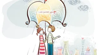 浪漫卡通漫画情侣精美桌面壁纸美图