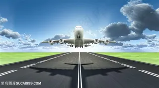 飞翔在天空的客机高清图片