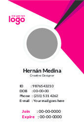 玫红工作证名片