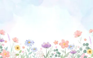 清新植物水彩晕染插画背景