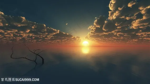 黄昏海景风景画壁纸