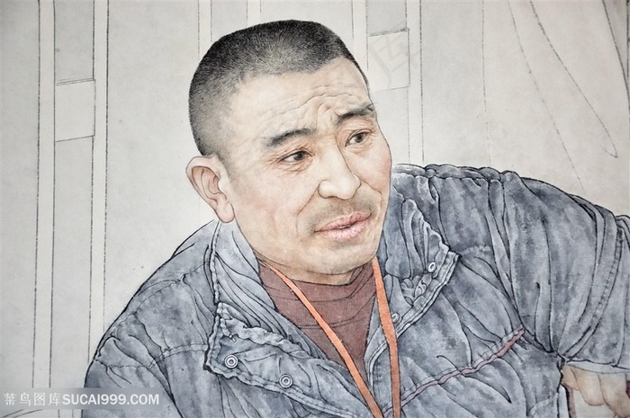 成熟男士肖像装饰画