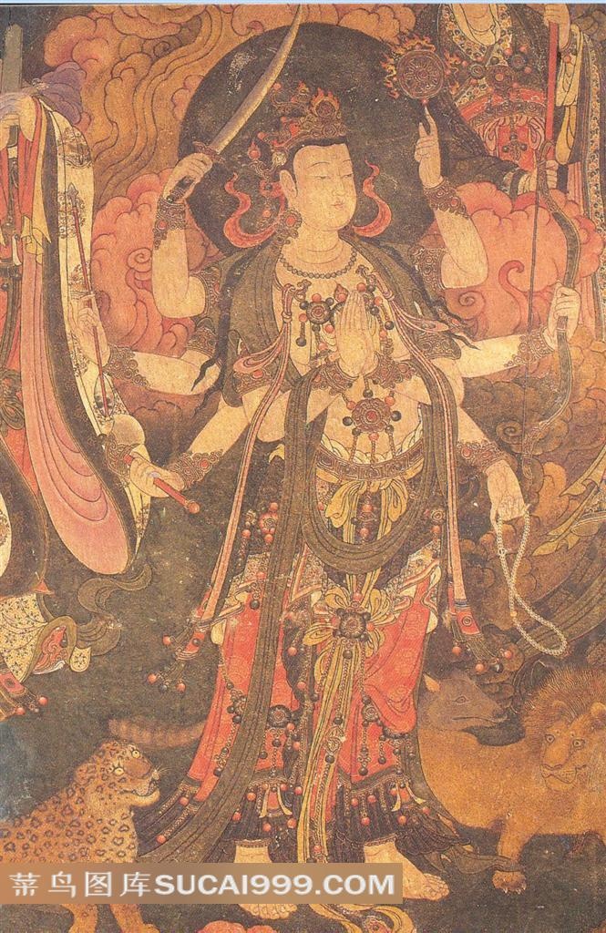 菩提天 古代 壁画 古画 佛像