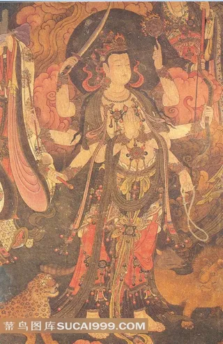 菩提天 古代 壁画 古画 佛像