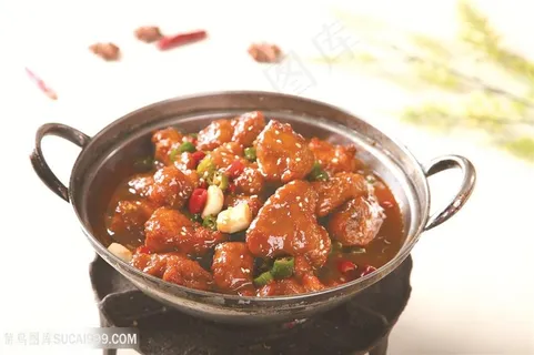 中华美食干锅飘香仔排摄影图 中华美食干锅飘香仔排摄影图