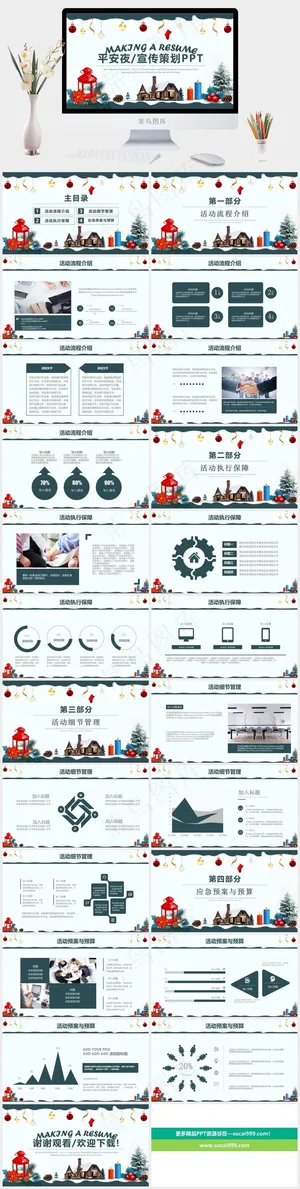 圣诞节PPT模板ppt模版预览图