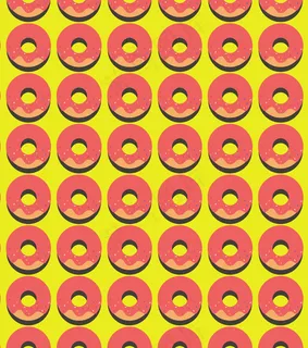 红色甜甜圈背景海报对称风格黄色