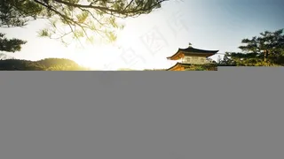 湖畔美景建筑风景画壁纸