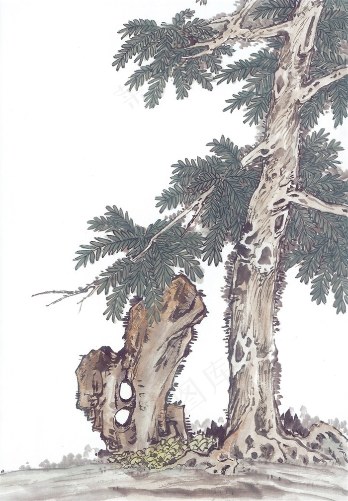 中国古风古树国画图集