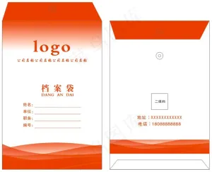 红色通用档案袋模版