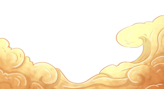 中国风国潮祥云插画手绘云彩图案海报云层装饰背景PSD设计素材