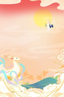 中式古典国潮来袭海报展板宣传背景图PSD设计PS模板素材