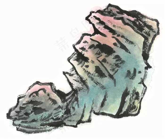 大山石头临摹摄影图片