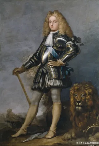 将军与狮子油画装饰画油画图片