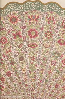 扇形背景花绘工笔画中式传统纹样集锦中国风图片