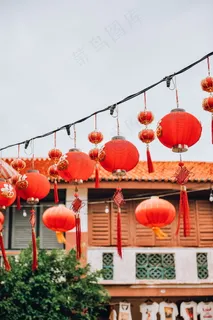 一串串红灯笼的图片