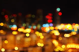 城市灯光散景光斑叠加合成背景素材