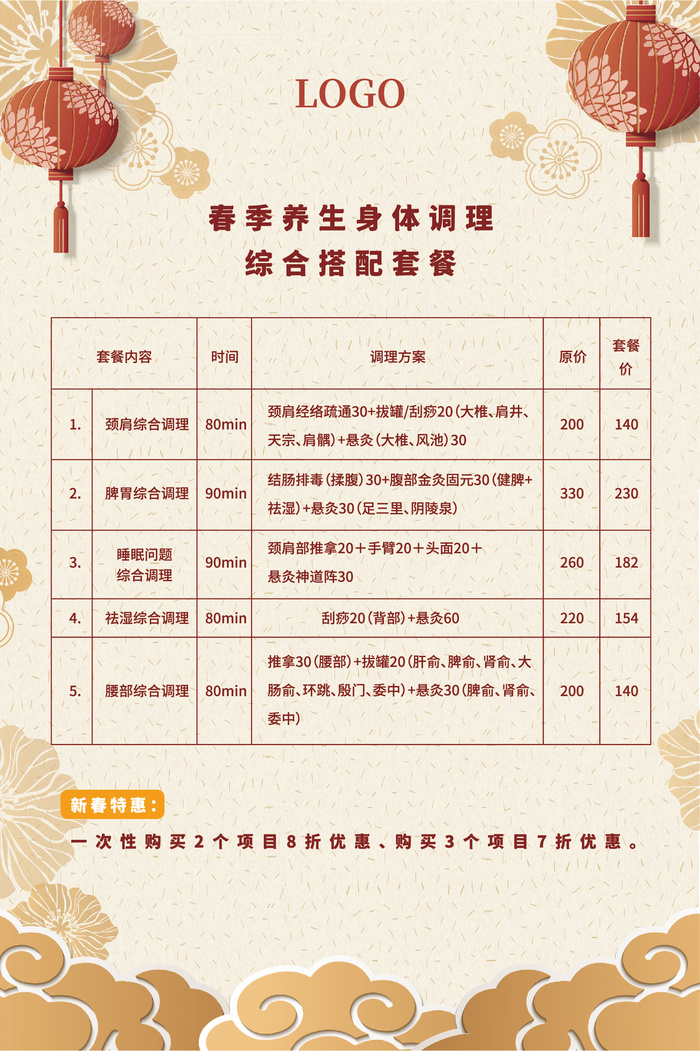 中国风养生套餐海报ai矢量模版下载