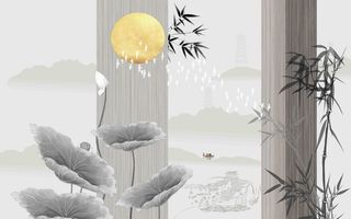 新中式现代背景墙 