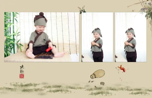 儿童工笔画PSD模板童趣-003 儿童工笔画PSD模板童趣-003