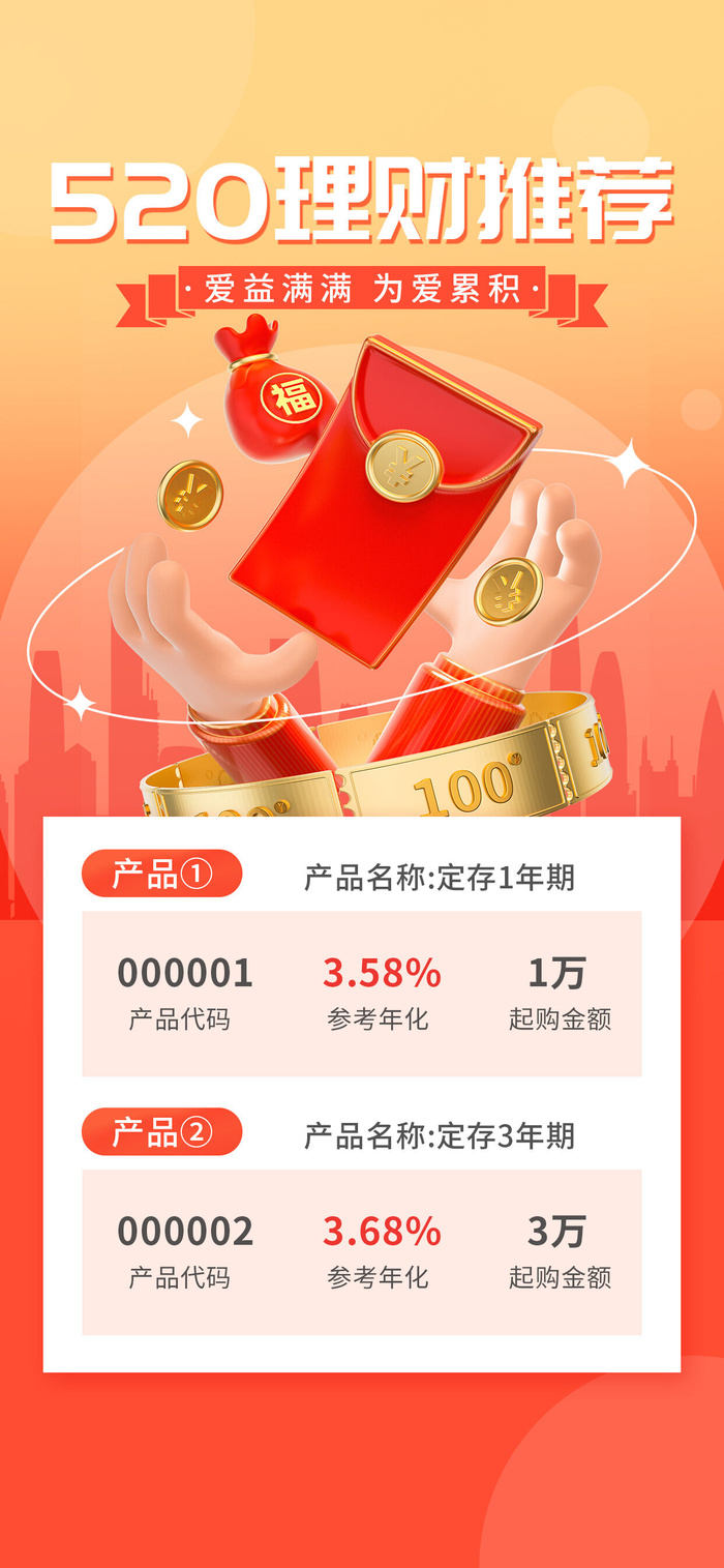 创意520情人节微信时尚海报