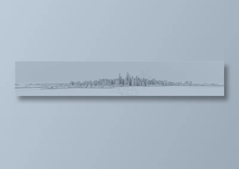 城市建筑正侧视图