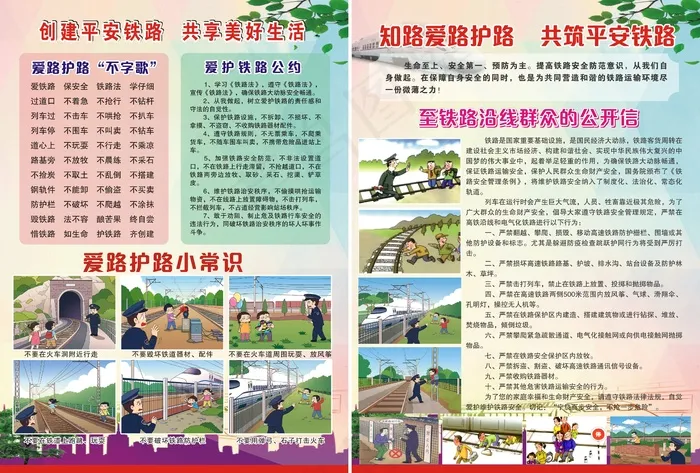 铁路护路宣传页cdr矢量模版下载