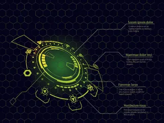 科幻未来科技操作仪表盘HUD元素图游戏UI图标界面边框矢量AI素材