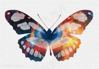 蝴蝶动物剪影高清图片