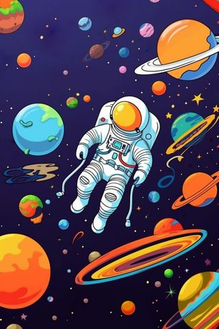 深蓝色航天员月球太空背景