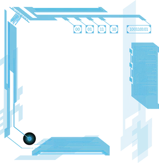 科技蓝色面板卡通科技kv主视觉素材