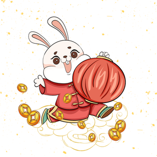 灯笼兔子免扣png
