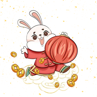 灯笼兔子免扣png