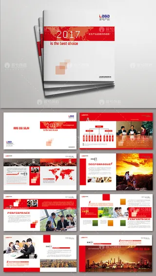 22时尚红色高档公司文化企业画册产品宣传册