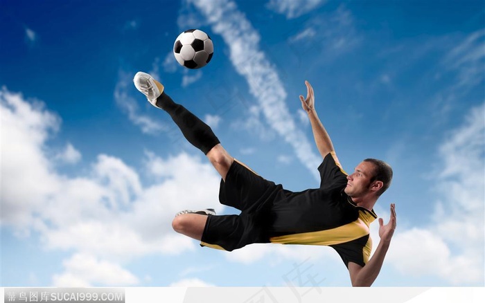 足球运动--飞身射门