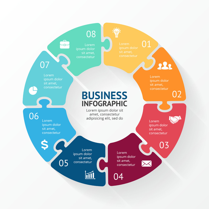 数据图表统计图形分析分类商务会议办公图标PSD模板素材