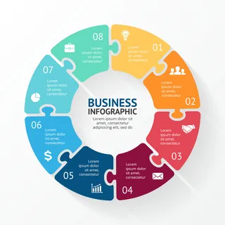 数据图表统计图形分析分类商务会议办公图标PSD模板素材