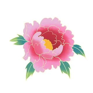 手绘国潮中国风古典牡丹花国花花卉装饰图案PSD设计素材