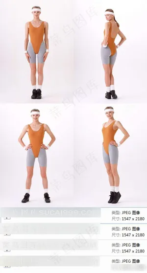 运动体操健身美女素材