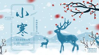 中国传统冬天小寒祝福24二十四节气节日宣传活动海报