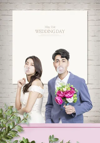 现代韩国风格结婚婚礼背景