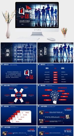 员工培训PPT模板预览图