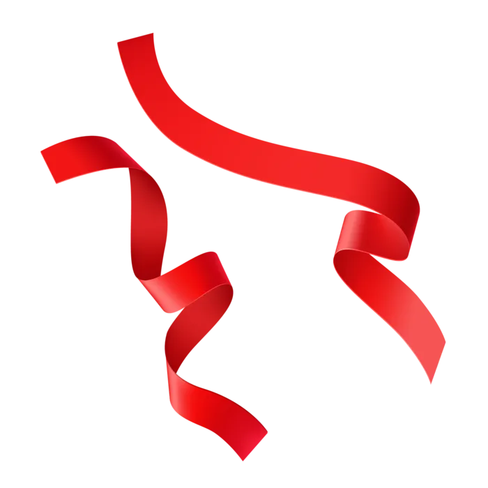 红色飘带免扣素材