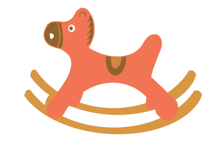 木马玩具剪贴画儿童节幼儿园卡通插画