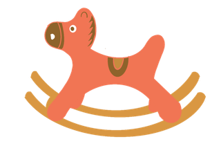 木马玩具剪贴画儿童节幼儿园卡通插画