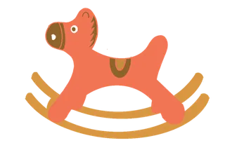 木马玩具剪贴画儿童节幼儿园卡通插画