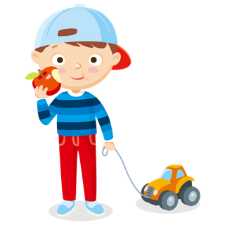 苹果玩具车卡通男孩