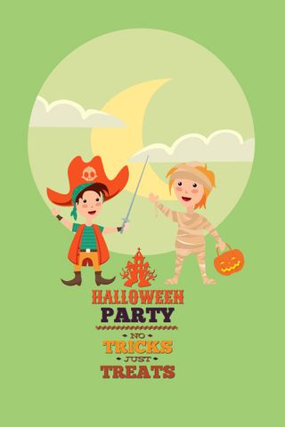 万圣节小鬼捣蛋儿童矢量插画扁平