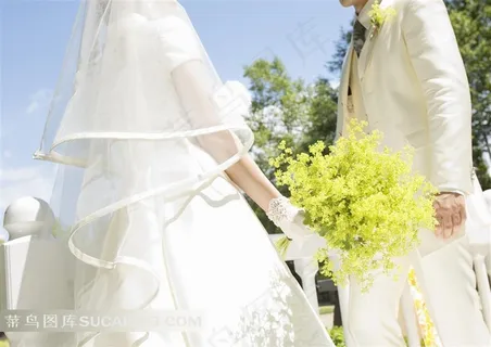 新娘新郎婚纱特写素材