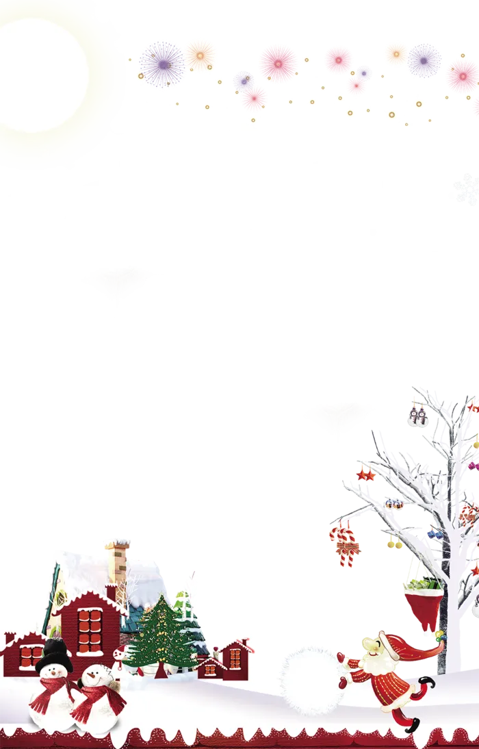 雪人下雪卡通